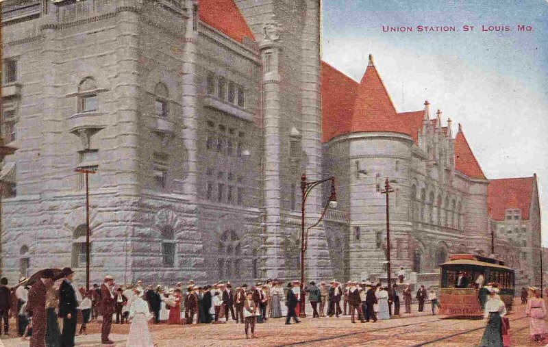 Union Railroad Depot Station St Louis Missouri 1910c postcard