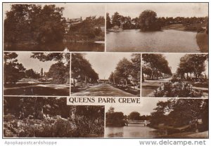 England Multi View Queens Park Crewe Real Photo