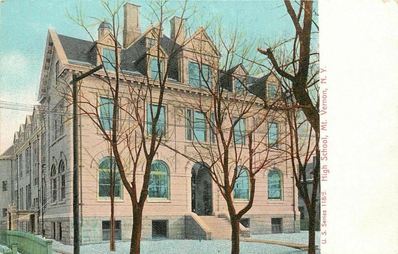 c1906 Postcard; High School, Mt. Vernon NY Westchester County unposted Nice