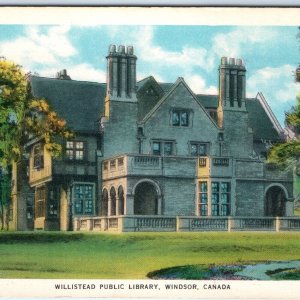 c1940s Windsor, Canada Willistead Public Library Gothic Mansion Chimneys A358