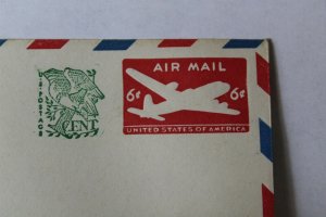 1958 Designs of 1946 U.S. Postage Stationary #10 Envelope w/Barber Stripe Crease