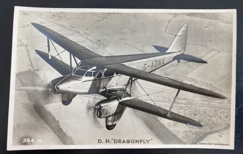 Mint England RPPC Real Picture Postcard DH Dragonfly 