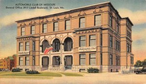 ST LOUIS, Missouri MO   AUTOMOBILE CLUB OF MISSOURI OFFICE   ca1940's Postcard