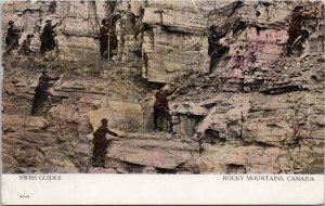 Swiss Guides Rocky Mountains Western Canada Rock Climbing Postcard E82 *as is