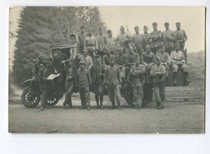275648 WWI War Germany SOLDIER near TRUCK CAR old REAL PHOTO