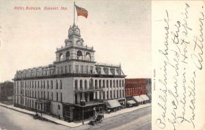 Elkhart Indiana Hotel Bucklen Street View Antique Postcard K32401