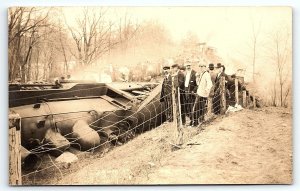 c1915 TRAIN WRECK DISASTER G.C. BLAZIER BELVIDERE N.J. RPPC POSTCARD P3395