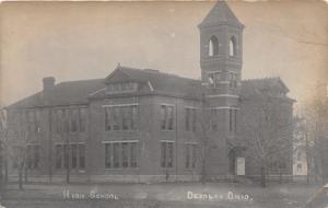 Deshler Ohio~High School~Door Open~Pre-1910 RPPC Postcard