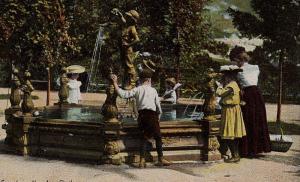 1907 Scranton PA Fountain Nay Aug Park Family Children Lackawanna Co DB Postcard