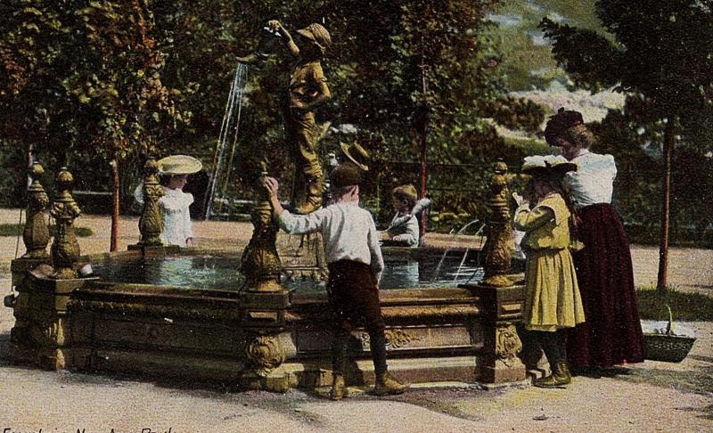 1907 Scranton PA Fountain Nay Aug Park Family Children Lackawanna Co DB Postcard