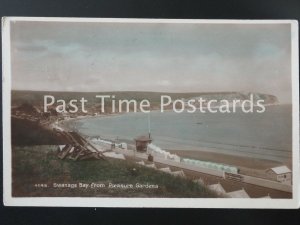 Old Colour RPPC - SWANAGE BAY from Pleasure Gardens