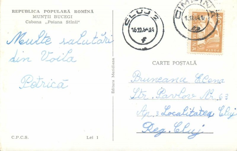 Cabana Poiana Stanii Muntii Bucegi Romania carte postala