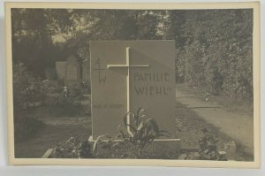 Germany Lovely View of WIEHL FAMILIE Grave Stone Cemetery Photo Postcard R8