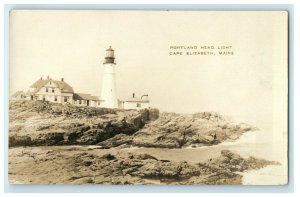 c1910's Portland Head Light Cape Elizabeth Maine ME RPPC Photo Postcard