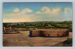 Aztec Ruins National Monument NM, Great Kiva, New Mexico Linen Postcard