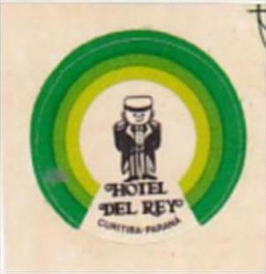 BRASIL CURITIBA PARANA HOTEL DEL REY VINTAGE LUGGAGE LABEL