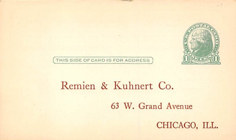 Advertising Post Card Remien & Kuhnert Co Chicago, IL, USA Unused