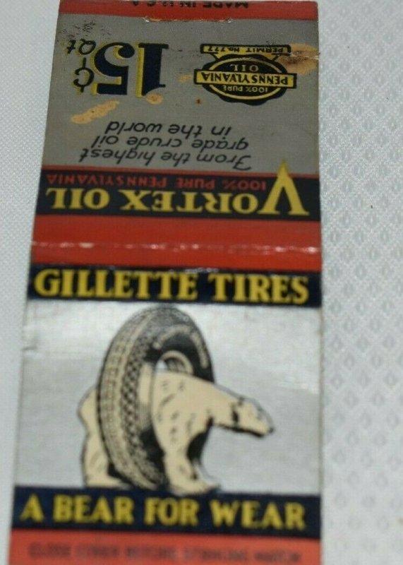 Gillette Tires A Bear for Wear Advertising 20 Strike Silver and Red Cover