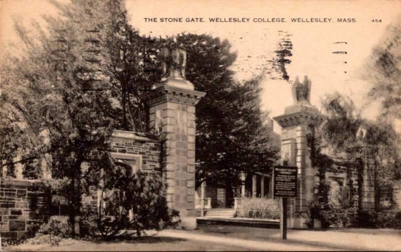 Massachusetts Wellesley The Stone Gate Wellesley College 1937