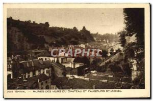 Old Postcard Epinal Ruins Of Walls And Du Chateau Faubourg St Michel