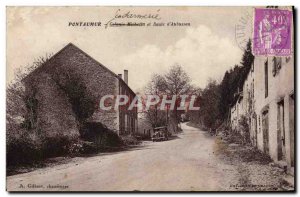 Old Postcard Pontaumur Michelin Colony and Route d & # 39Aubusson Police