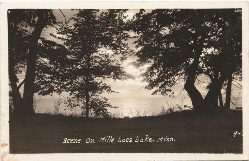 RPPC Scene on Mille Lacs Lake MN, Minnesota - pm 1940 at Onamia