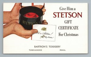 Stetson Hat Batron's Toggery Tunkhannock Pennsylvania Christmas Advertisement
