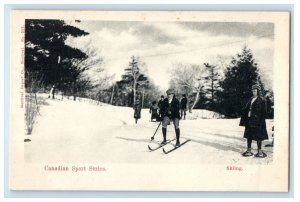 c1940s Canadian Sport Series Skiing Montreal Quebec Canada Postcard