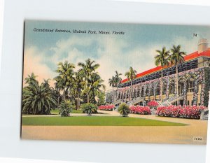 Postcard Grandstand Entrance Hialeah Park Miami Florida USA