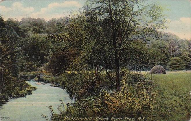 New York Troy Scene Along Poestenkill Creek 1910