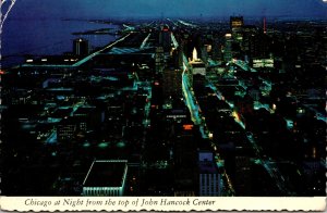 Illinois Chicago At NIght From Top Of John Hancock Center 1970