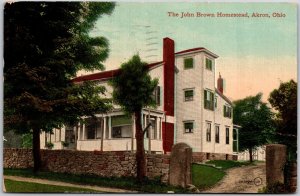 1911 The John Brown Homestead Akron Ohio OH Museum Stone Mansion Posted Postcard