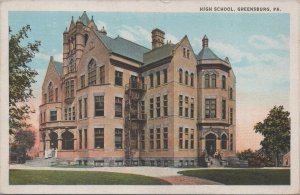 Postcard High School Greensburg PA 1929