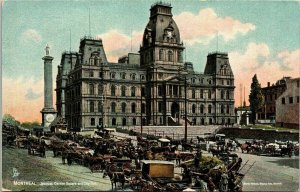 Montreal Jacques Cartier Square City Hall Canada Antique Postcard DB UNP Unused 