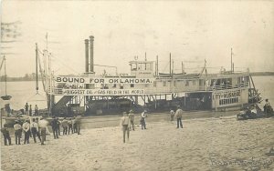 1908 Muskogee Oklahoma River Steamboat Oil Industry Promotion RPPC Postcard