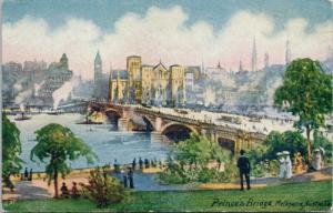 Prince's Bridge Melbourne Australia Vintage Postcard D85