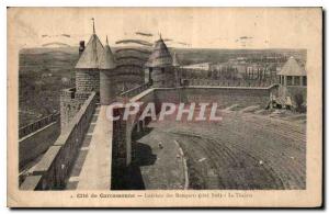 Postcard Old Cite Carcassonne Ramparts Interior South Coast Theater
