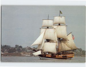 Postcard The brig Lady Washington, Grays Harbor Historical Seaport, Aberdeen, WA