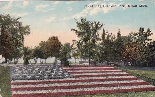 Michigan Detroit Floral Flag Gladwin Park 1913