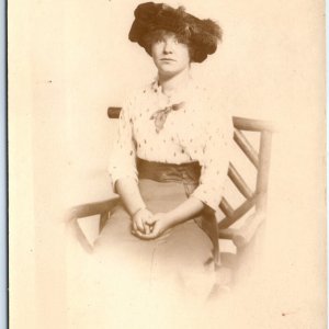 c1920s Syracuse, NY RPPC Cute Modest Young Lady Girl Real Photo PC Bachelor A123