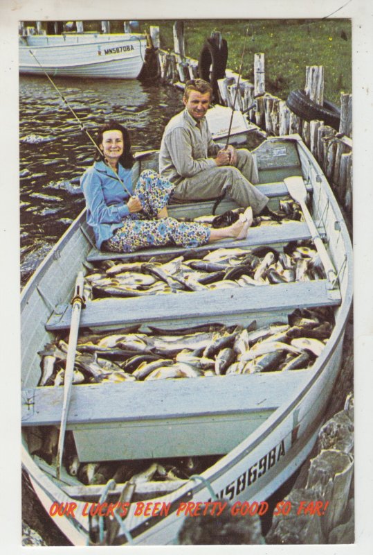 P2675 vintage postcard our luck been good fishing in marvelous minnesota