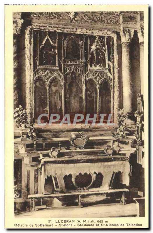 Old Postcard Luceram Altarpiece of St Bernard St Pons and St Claude St Nicola...