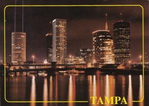 Florida Tampa Downtown View At Night