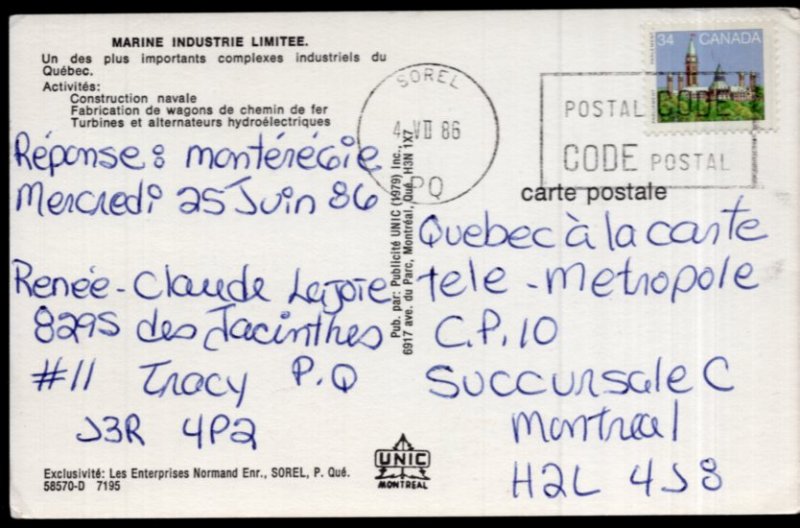 Quebec SOREL Marine Industrie Limitee Les Enterprises Normand - pm1986 - Chrome