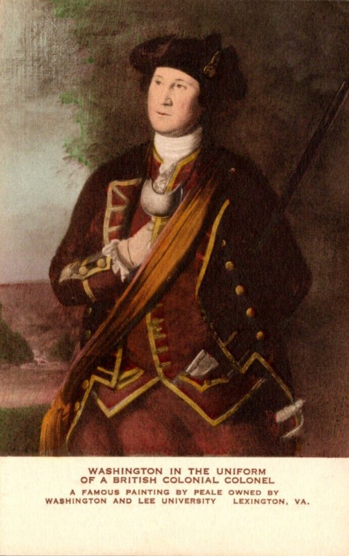 Portrait Of George Washington In The Uniform Of A British Colonial Colonel Ha...