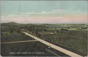 Postcard Looking Down Hancock Ave Gettysburg PA