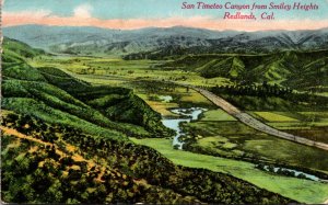 California Redlands San Timeteo Canyon From Smiley Hieghts 1911