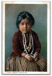 Albuquerque New Mexico NM Postcard Yaz-Yah Navajo Girl Native c1920 Fred Harvey