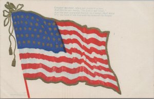 Patriotic Postcard American Flag Poem