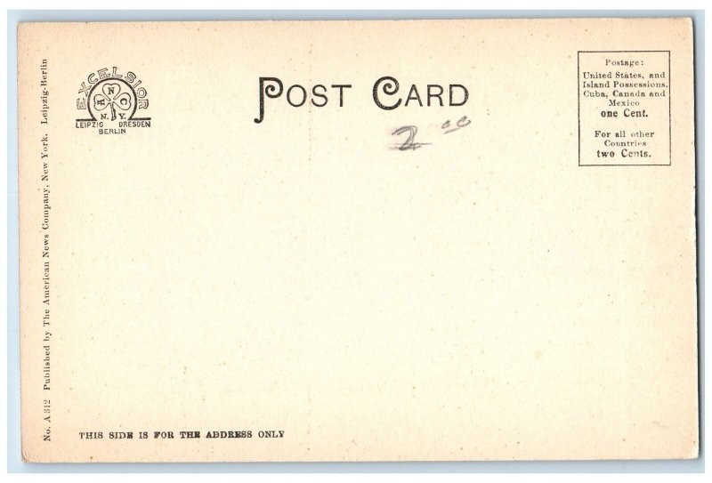 c1905 Assembly Hall Smith College Building Clock Tower Northampton MA Postcard 